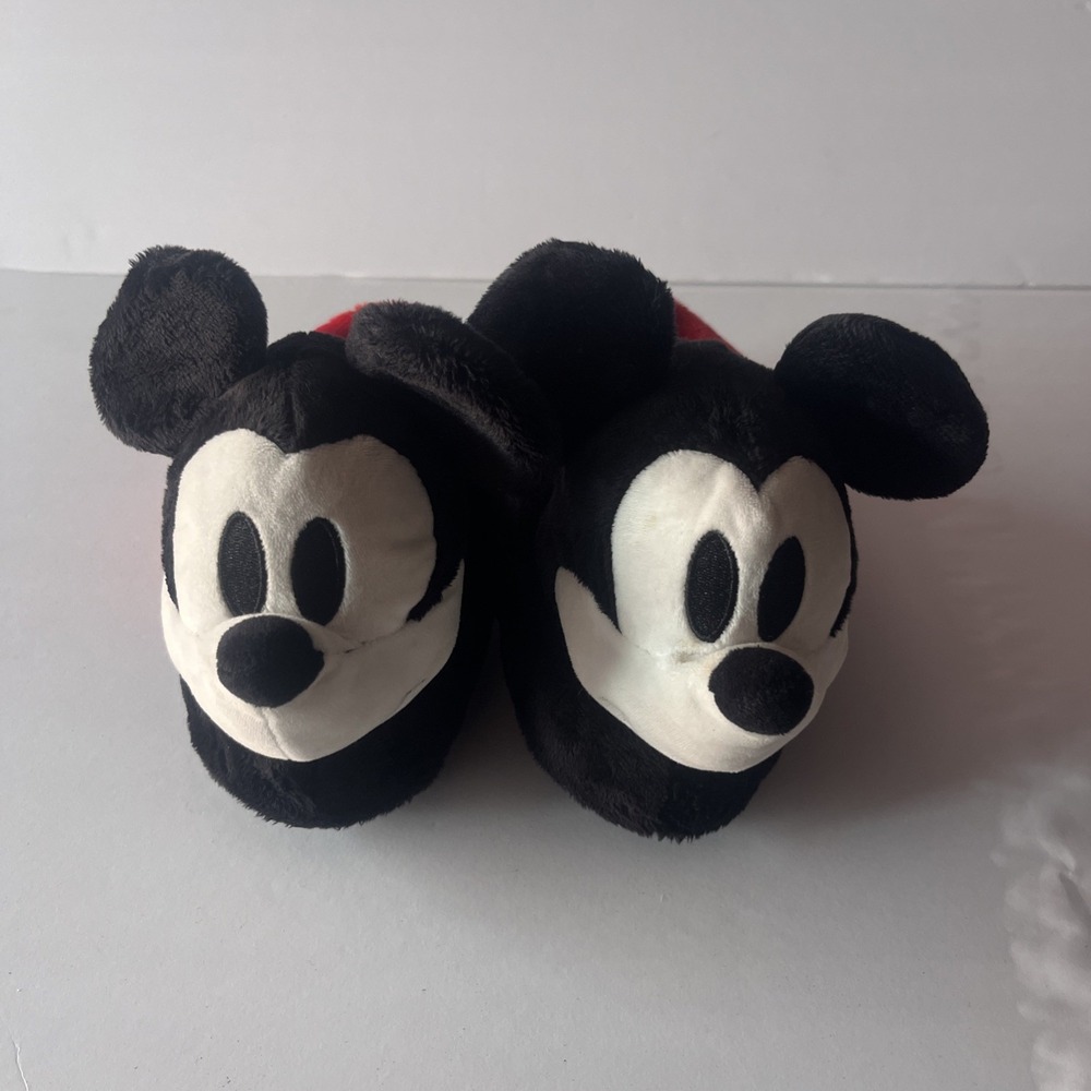 Kids' Disney Mickey Mouse Plush Slippers - Red M Unisex